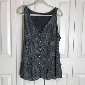 GAP peplum button down sleeveless top XXL